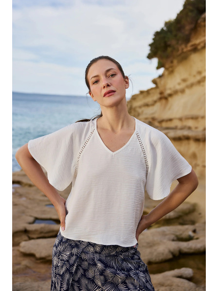 Moodo Košulja sa širokim rukavima bijela Moodo