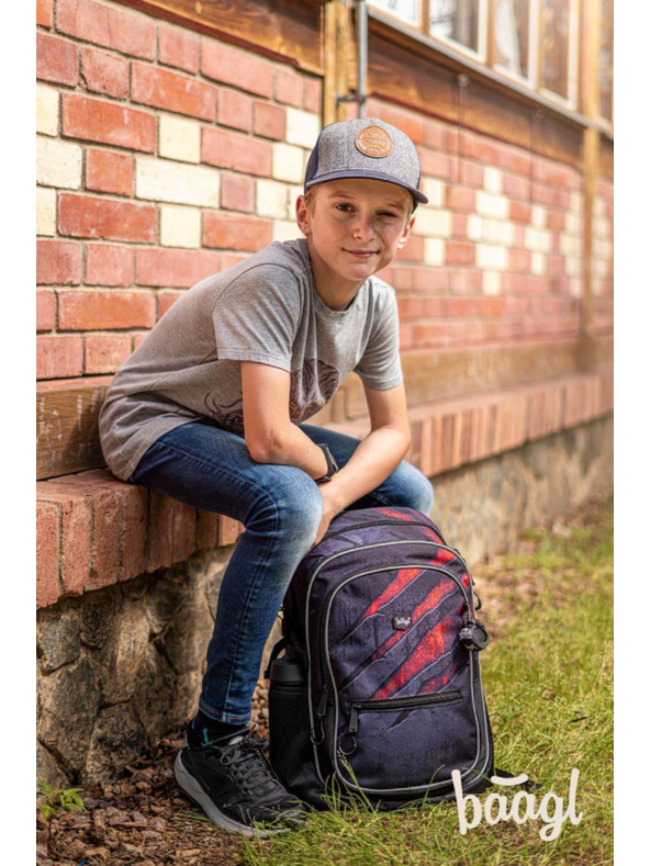 BAAGL  BAAGL SET 5 Core Lava: ruksak, pernica, vrećica, ledvinka, futrola za notebook