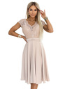 numoco LINDA Šifon prozračne haljine s čipkanim izrezom - bež