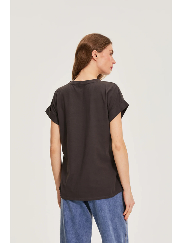 Moodo Pamučna bluza s printom siva Moodo