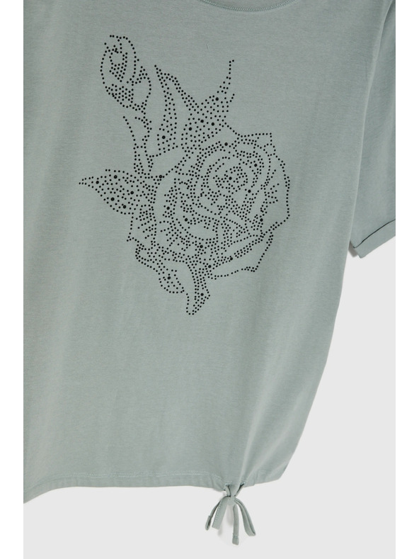 Moodo Pamučna bluza s perlama maslinasta Moodo