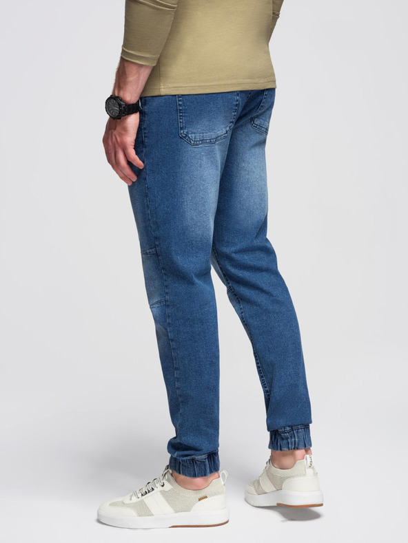 Ombre Clothing Muške džins hlače JOGGERS s pranjem efektom - plave V2 OM-PADJ-0267 Ombre Clothing