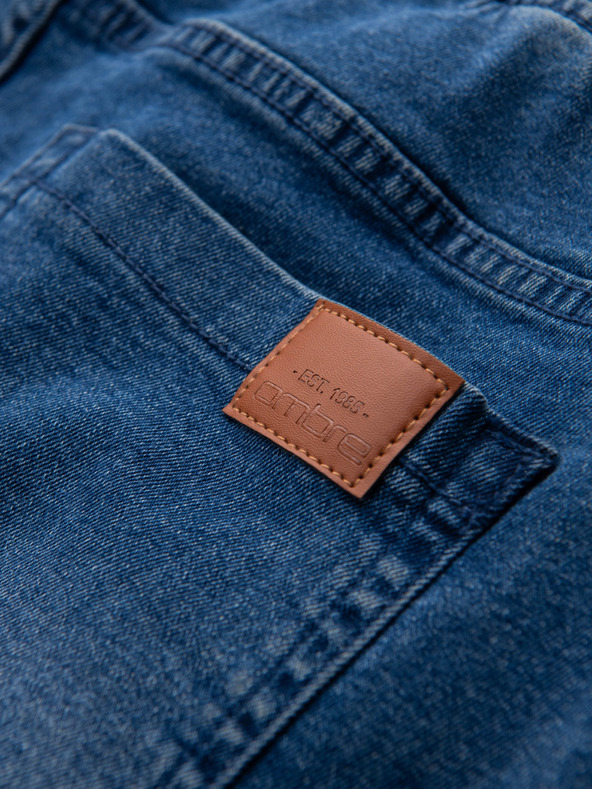 Ombre Clothing Muške džins hlače JOGGERS s pranjem efektom - plave V2 OM-PADJ-0267 Ombre Clothing