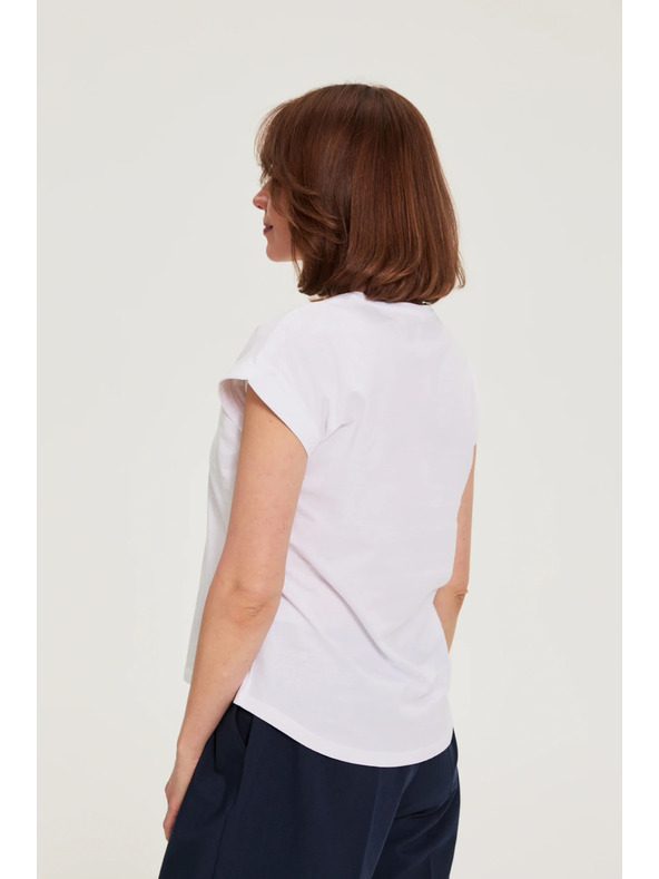 Moodo Pamučna bluza s printom bijela Moodo