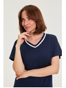 Moodo Bluza s V izrezom tamno plava Moodo