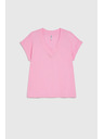 Moodo Pamučna bluza s V izrezom ružičasta Moodo