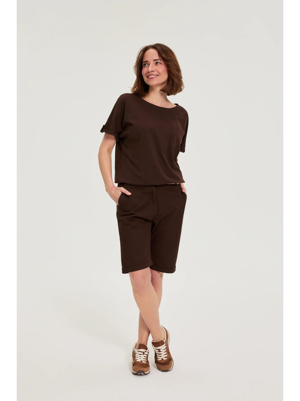 Moodo Pamučne kratke hlače smeđe Moodo