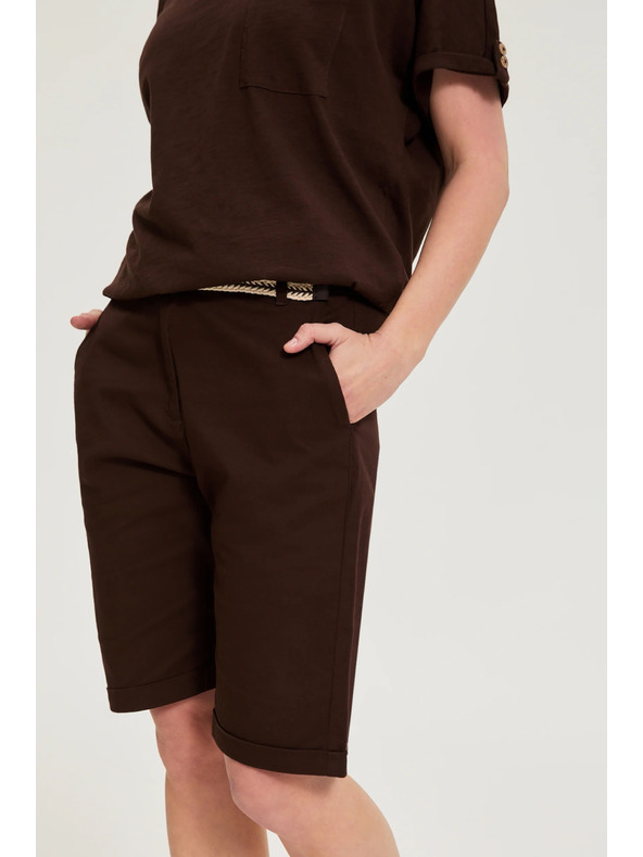 Moodo Pamučne kratke hlače smeđe Moodo