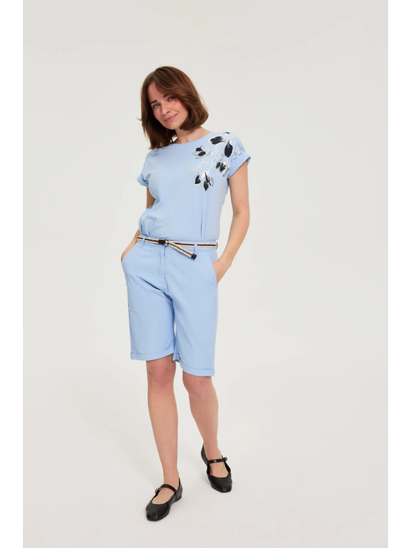 Moodo Pamučne kratke hlače nebesko plave Moodo