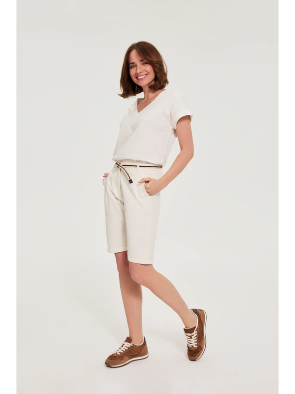 Moodo Pamučne kratke hlače bijele Moodo