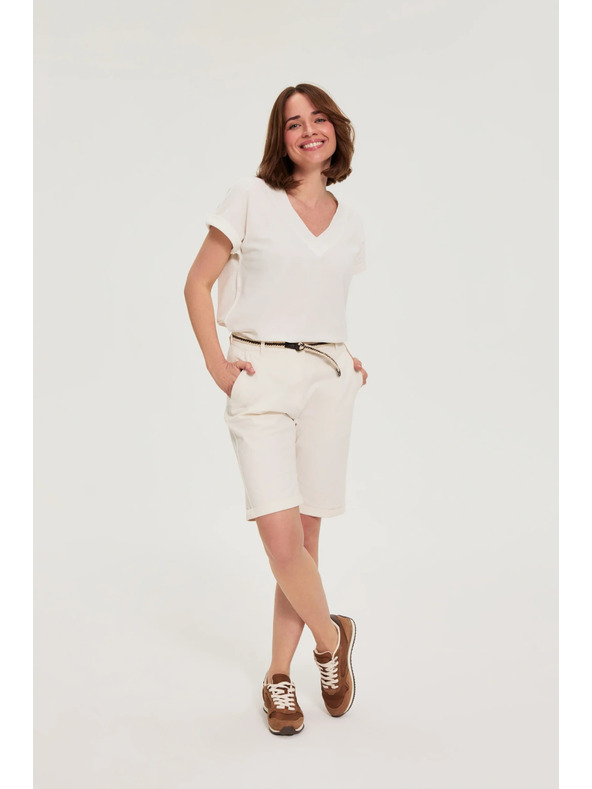 Moodo Pamučne kratke hlače bijele Moodo