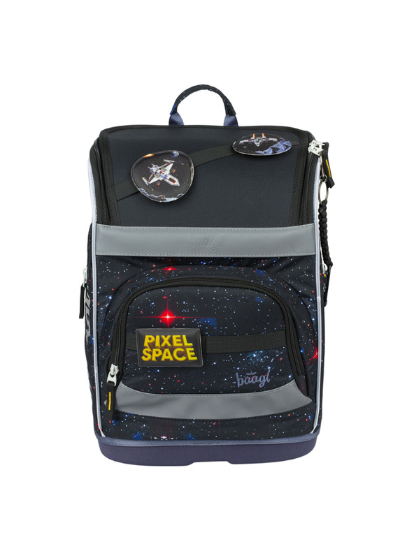 BAAGL  BAAGL SET 5 Zippy Plus Pixel Space: aktovka, pernica, vrećica, pregača, novčanik