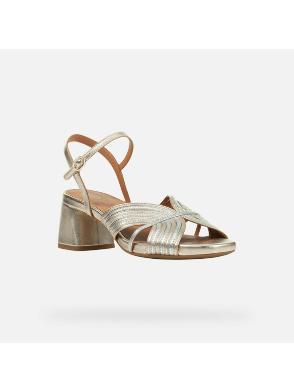 Geox Srebrnaste zenske sandale Geox Genziana Mid