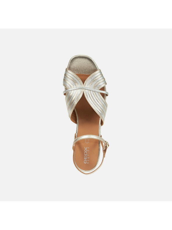 Geox Srebrnaste zenske sandale Geox Genziana Mid