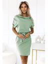 numoco ROXI udobne haljine sa asimetricnom suknjom i pojasom - pistacijska