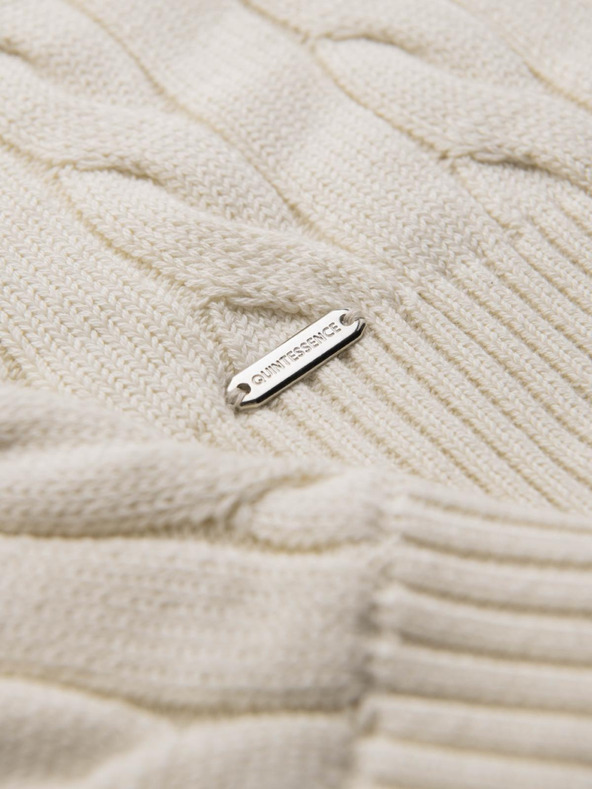 Ombre Clothing Muski pleteni rolok sa zipom - kremasta V1 OM-SWZS-0138 Ombre Clothing