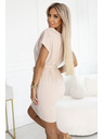 numoco 240-5 ROXI haljine s asimetričnom suknjom i pojasom - bež