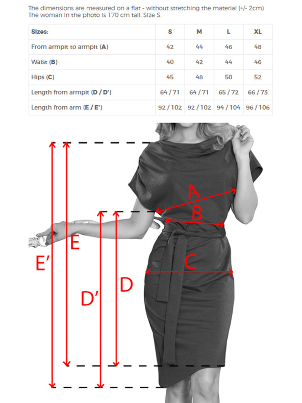 numoco ROXI haljina s asimetričnom suknjom i pojasom