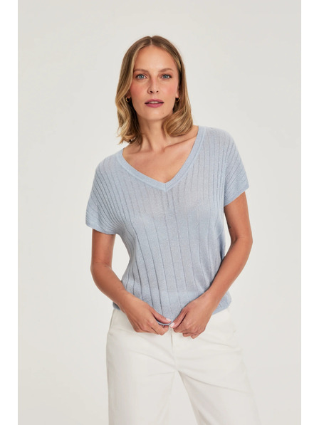 Moodo Svijetlo plavi džemper s kratkim rukavima Moodo