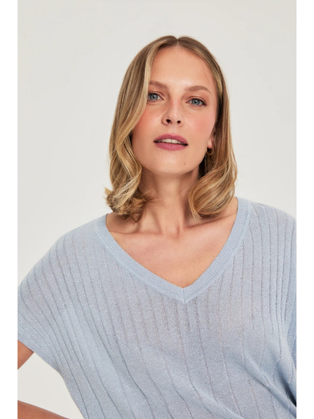 Moodo Svijetlo plavi džemper s kratkim rukavima Moodo