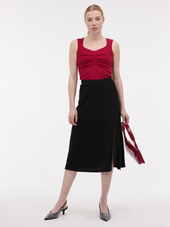 Orsay Crveni ženski top s volanima ORSAY