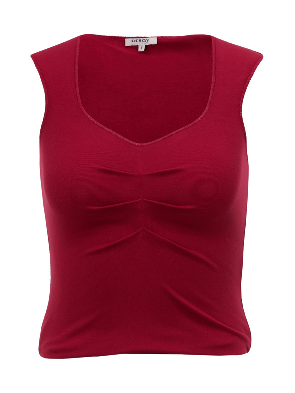 Orsay Crveni ženski top s volanima ORSAY