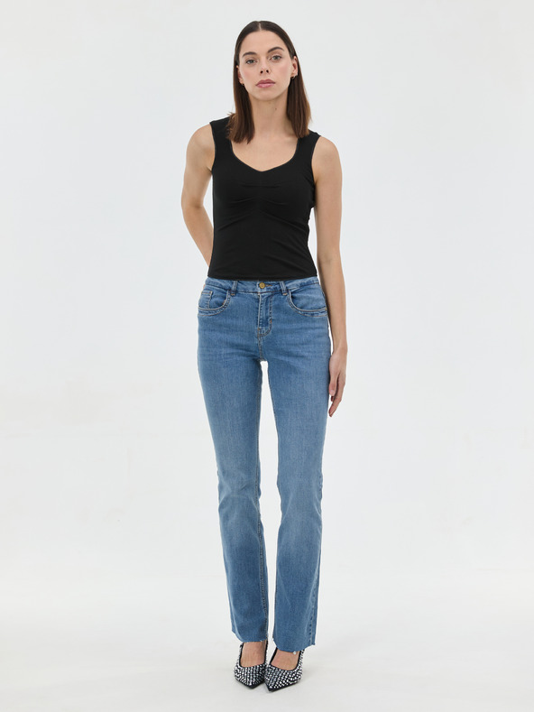 Orsay Crni ženski top s volanima ORSAY