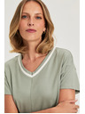 Moodo Maslinasta bluza s V-izrezom Moodo