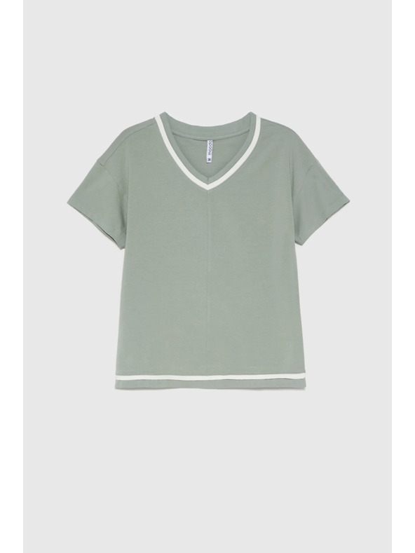 Moodo Maslinasta bluza s V-izrezom Moodo