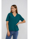 Moodo Pamučna majica s "V" izrezom zelena Moodo