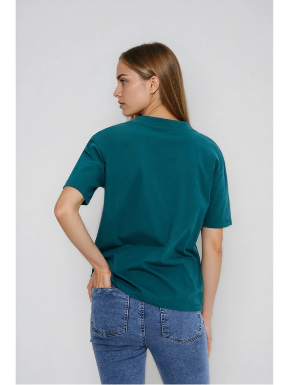 Moodo Pamučna majica s "V" izrezom zelena Moodo