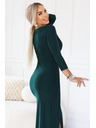 numoco Elegantne duge haljine sa omotačem izrezom i procjepom - boca zelena