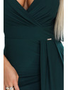 numoco Elegantne duge haljine sa omotačem izrezom i procjepom - boca zelena