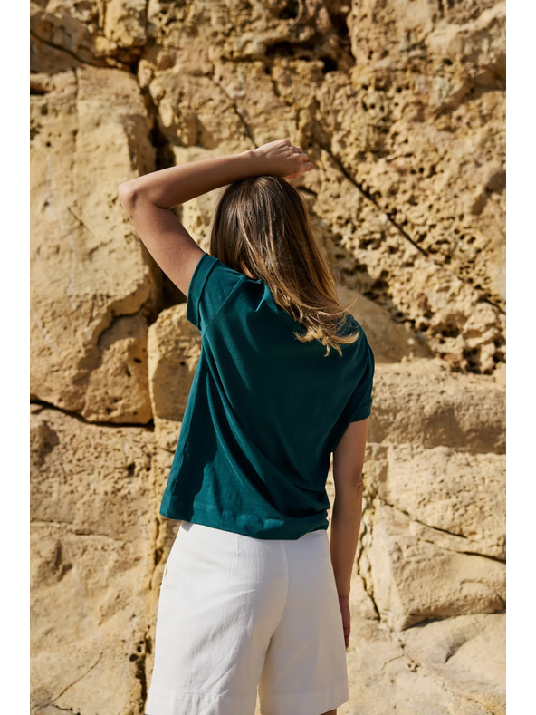 Moodo Pamučna majica s printom zelena Moodo