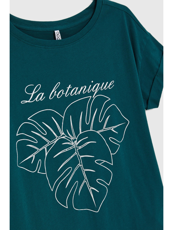 Moodo Pamučna majica s printom zelena Moodo