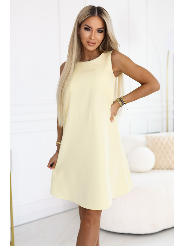numoco VICTORIA Trapezoidne haljine bez rukava s pojasnom - maslac žut