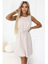 numoco VICTORIA Trapezne haljine bez rukava s pojasnom - bež