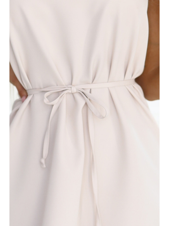 numoco VICTORIA Trapezne haljine bez rukava s pojasnom - bež