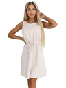 numoco VICTORIA Trapezne haljine bez rukava s pojasnom - bež