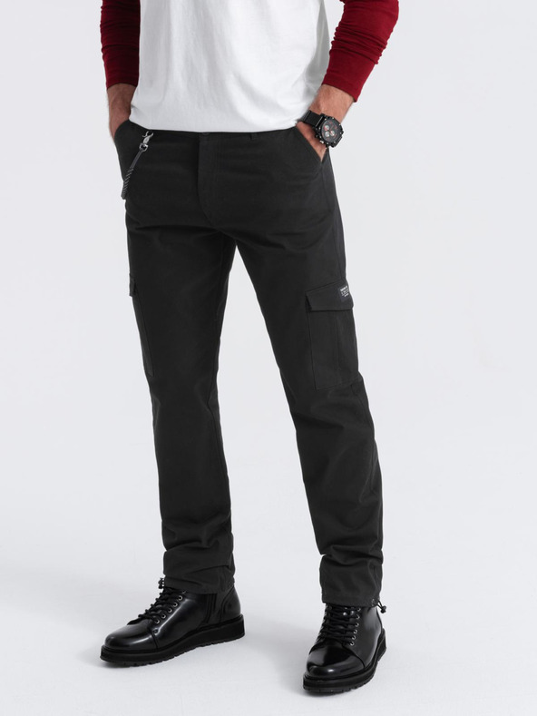 Ombre Clothing Crne muške kargo hlače Ombre Clothing