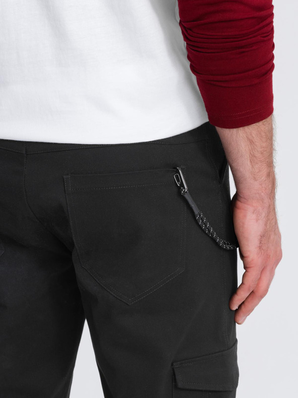 Ombre Clothing Crne muške kargo hlače Ombre Clothing