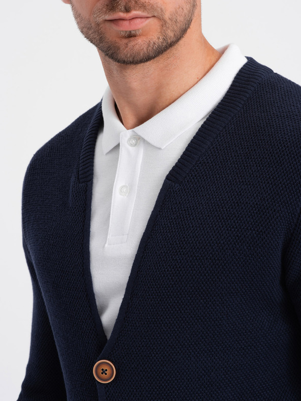 Ombre Clothing Tamnoplavi muški kardigan s džepovima Ombre Clothing