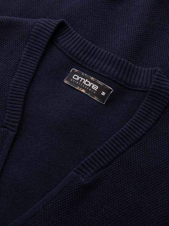 Ombre Clothing Tamnoplavi muški kardigan s džepovima Ombre Clothing