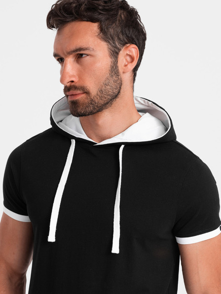 Ombre Clothing Crna muška majica s kapuljačom Ombre Odjeća