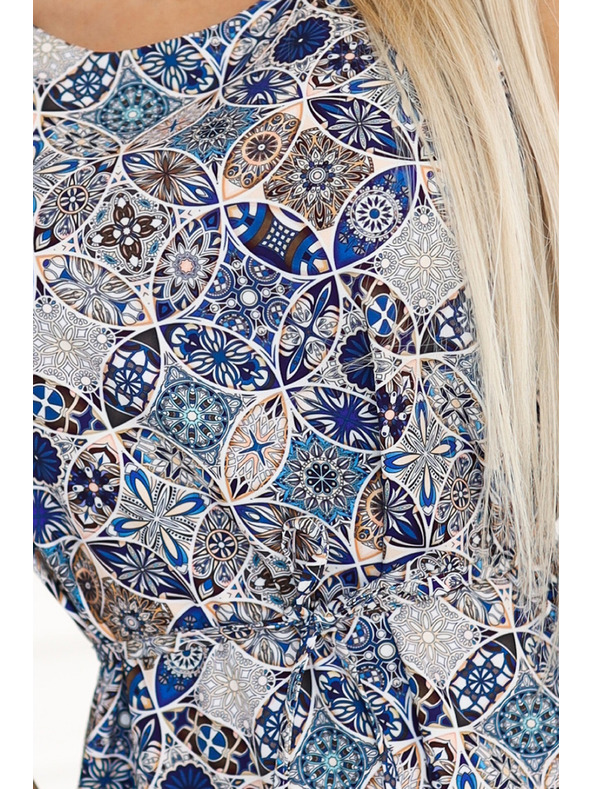 numoco 296-13 VICTORIA Boho haljina s trapezastim uzorkom i mediteranskim printom
