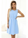 numoco 296-12 VICTORIA Trapezaste haljine bez rukava s pojasom - klasika s modernim šmekom - svijetloplava