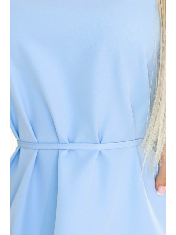 numoco 296-12 VICTORIA Trapezaste haljine bez rukava s pojasom - klasika s modernim šmekom - svijetloplava