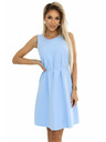 numoco 296-12 VICTORIA Trapezaste haljine bez rukava s pojasom - klasika s modernim šmekom - svijetloplava