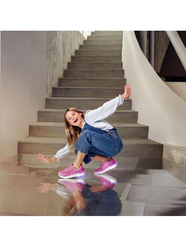 Geox Ružičaste djevojačke tenisice Geox Activart illuminus