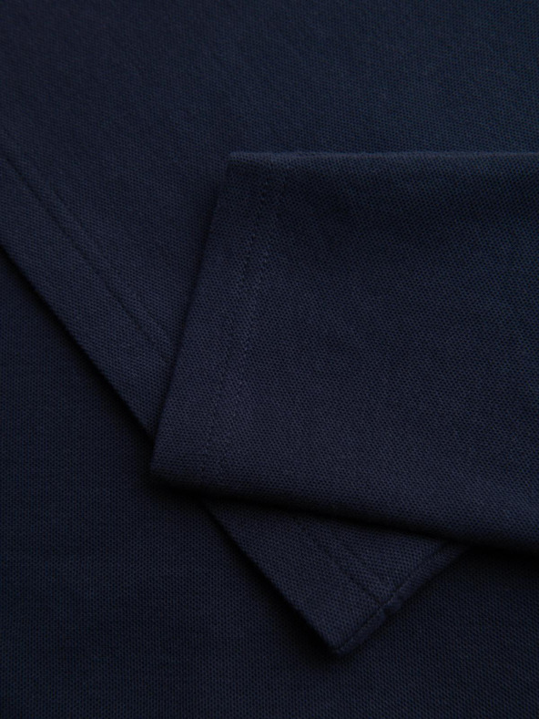 Ombre Clothing Muška BASIC majica s dugim rukavima i polo ovratnikom - tamno plava V3 OM-POBL-0162 Ombre Clothing